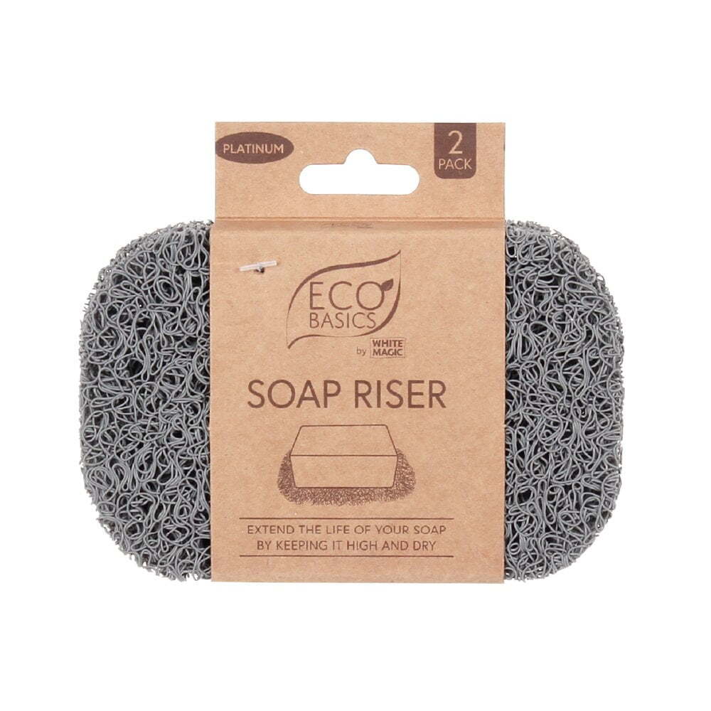 3x Eco Basics Soap Riser/Elevator Holder Storage - Platinum