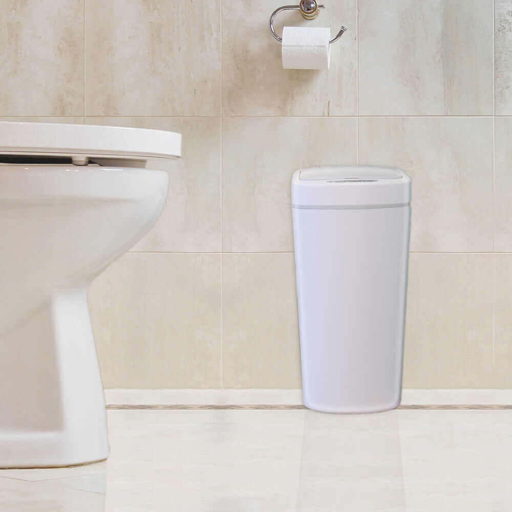 2PK Smart Bin 7L Bathroom Waste Container Motion Sensor Detection 34cm White