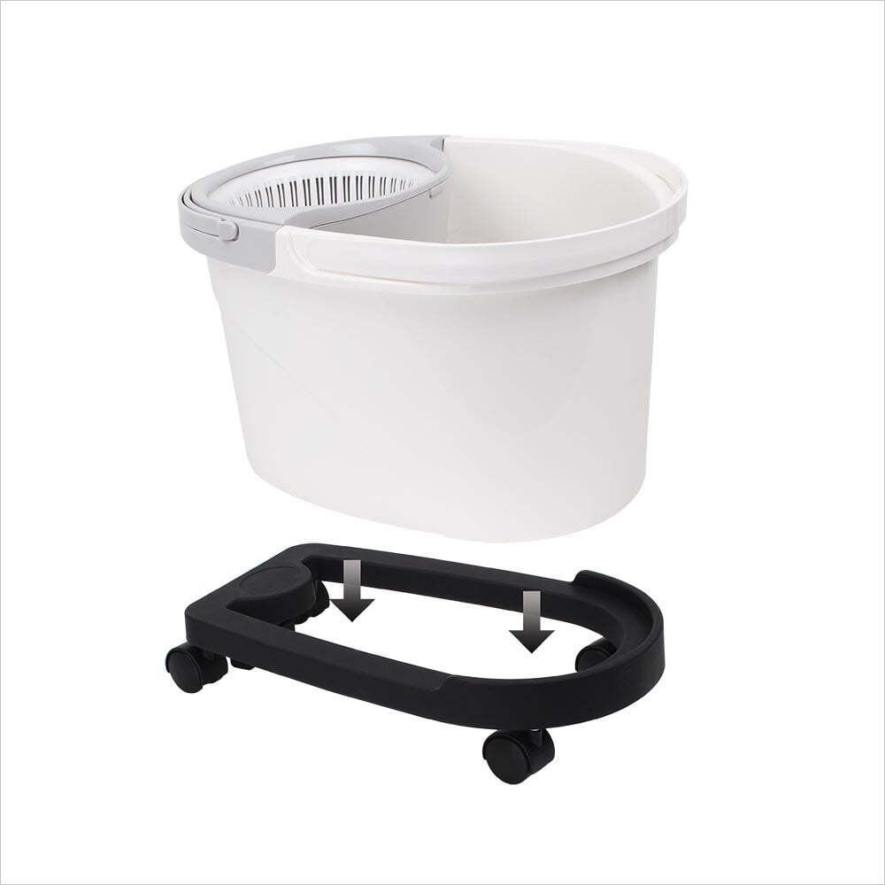 White Magic Trolley Wheels For Spin Mop Bucket - Black