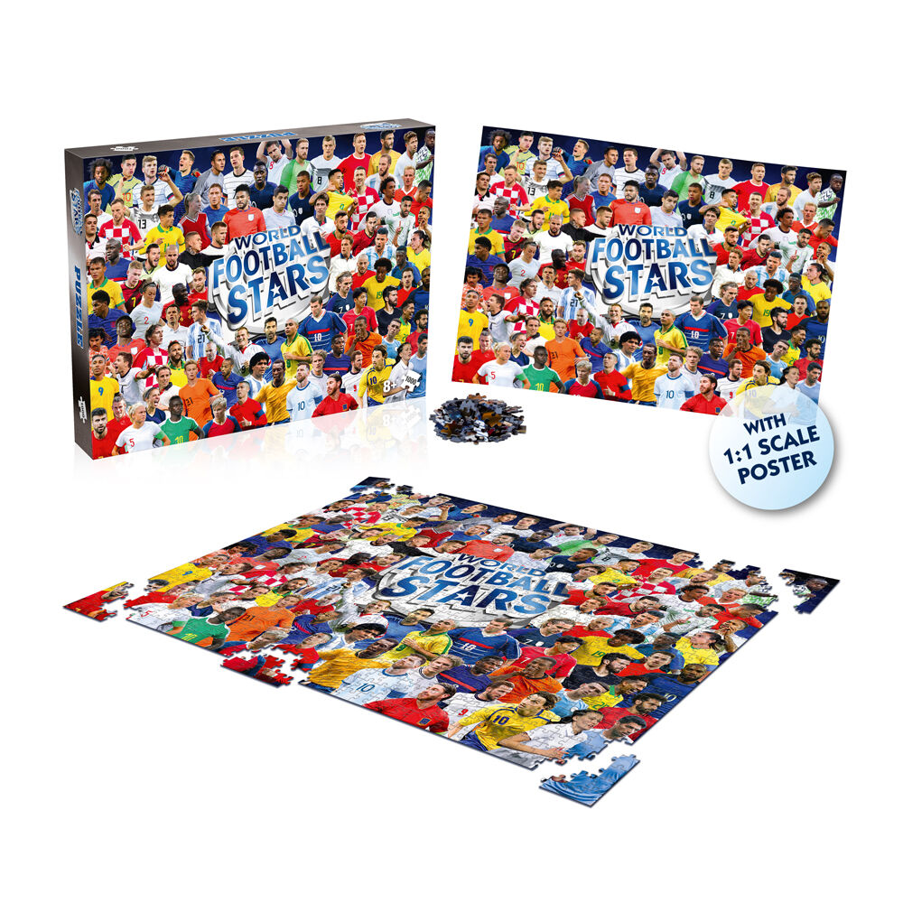 1000pc World Football Stars Edition Family and Kids Jigsaw Puzzle 8+