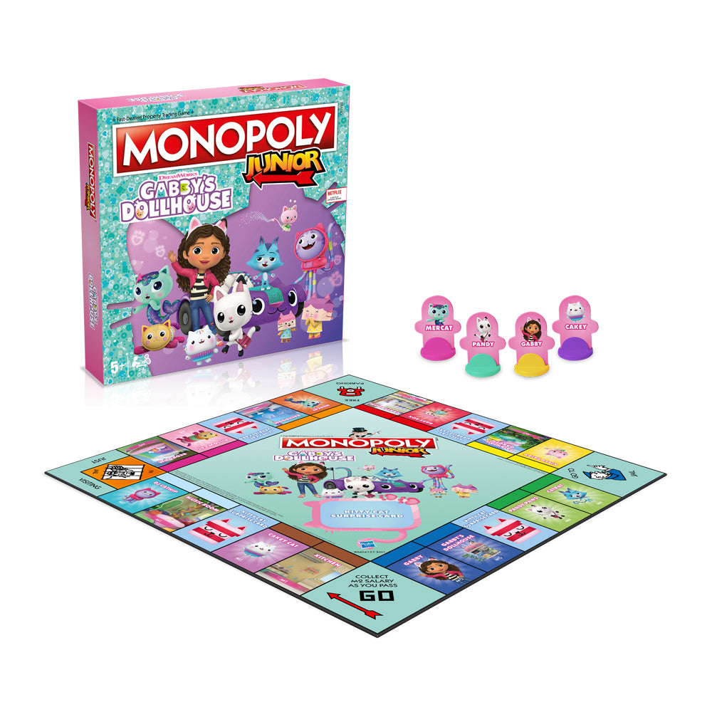 Monopoly Junior Gabby's Dollhouse Family Tabletop Themed Board Game 5+