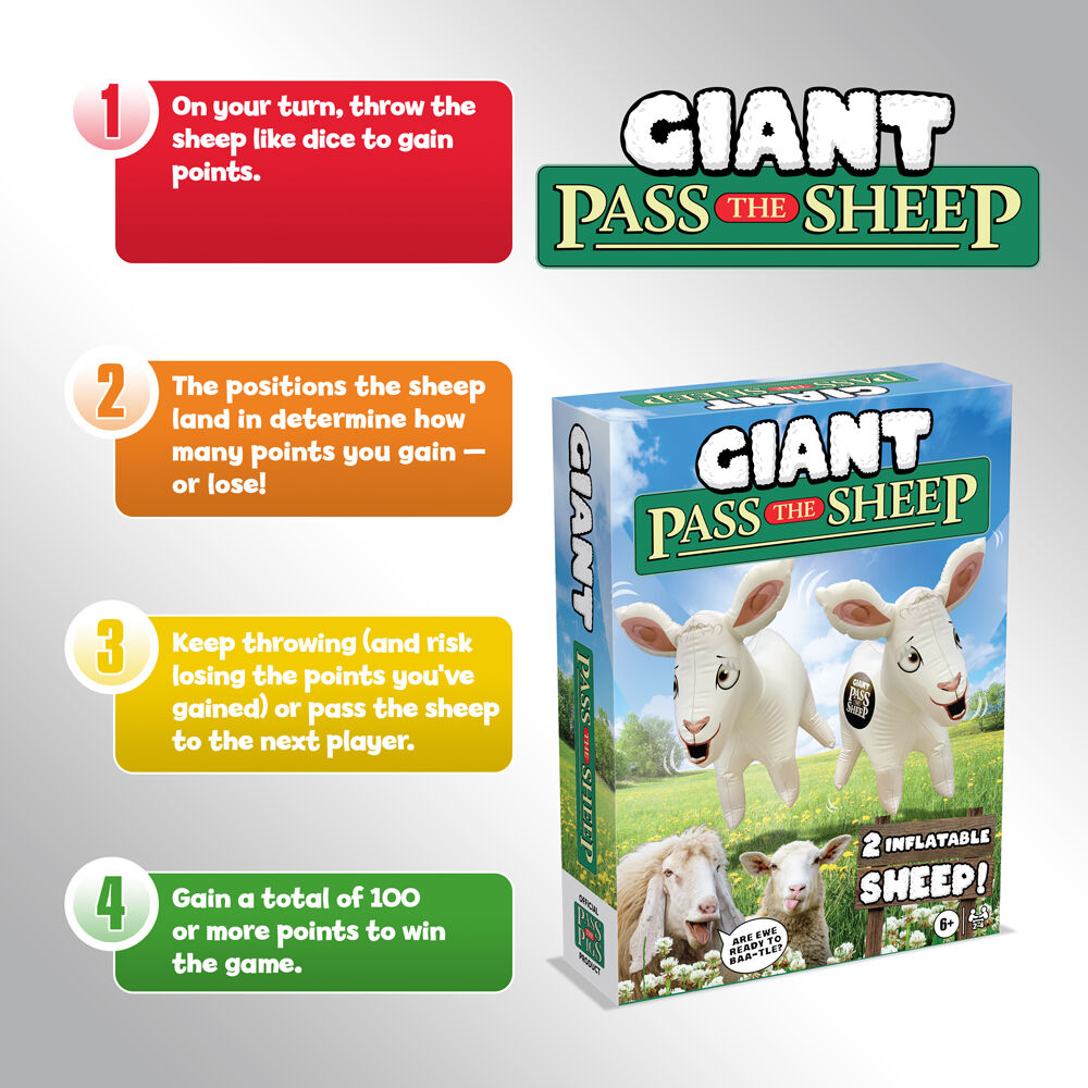Pass the Sheep Giant Inflatable Family Travel Dice Board Game 6+