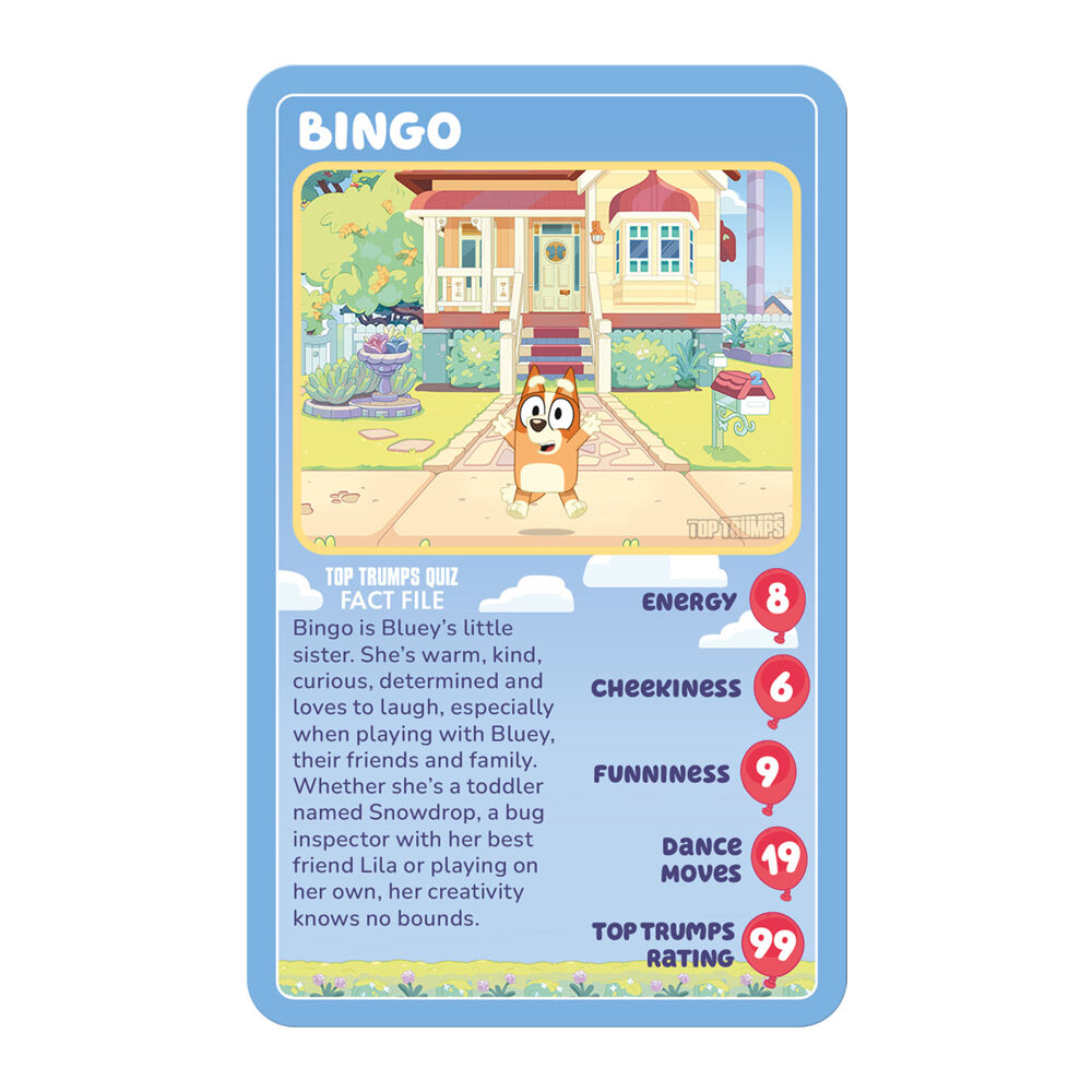 2PK Top Trumps Bluey Edition Family and Kids Trivia Card Game 5+