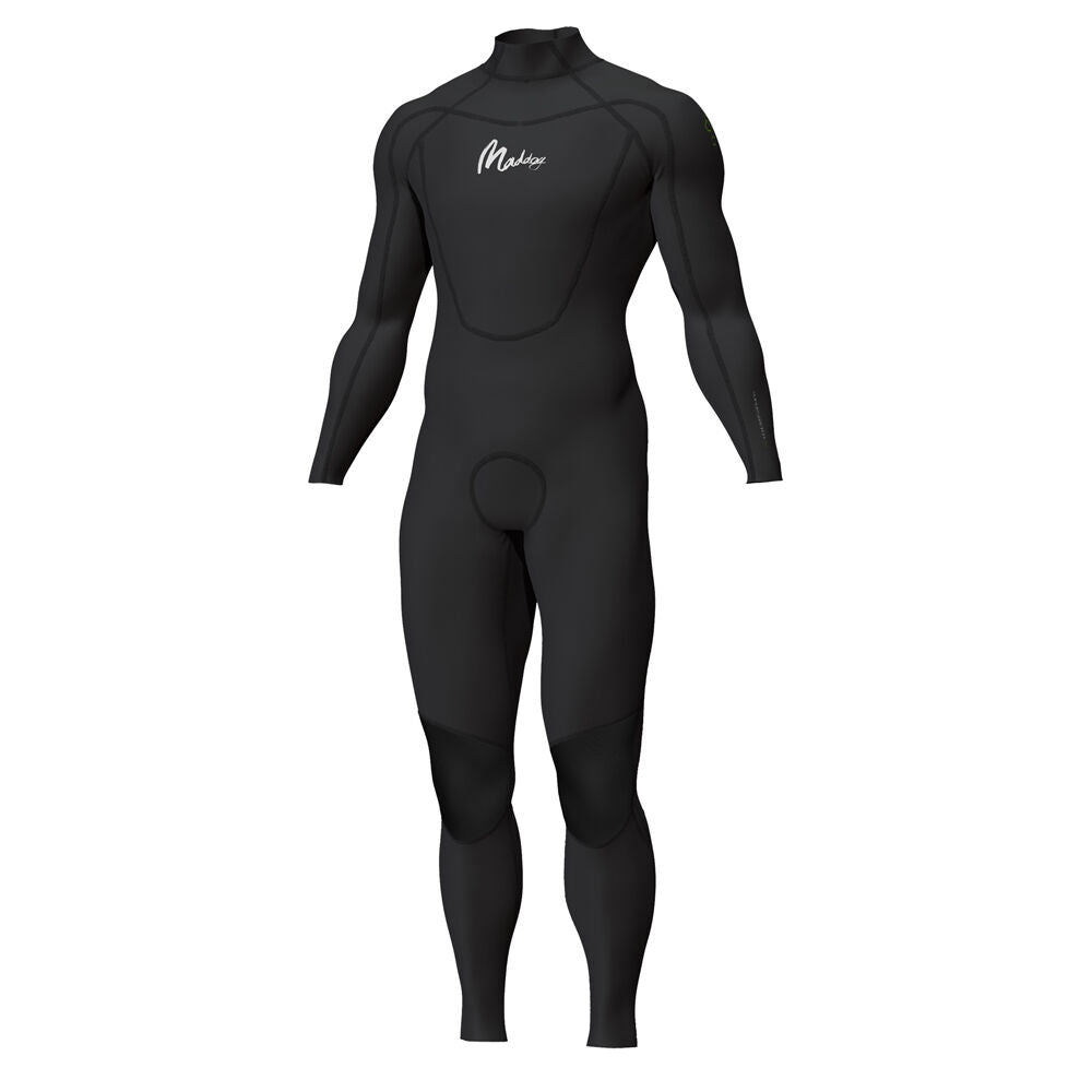 Maddog Mens Super Stretch Long Sleeve Steamer Wetsuit Black