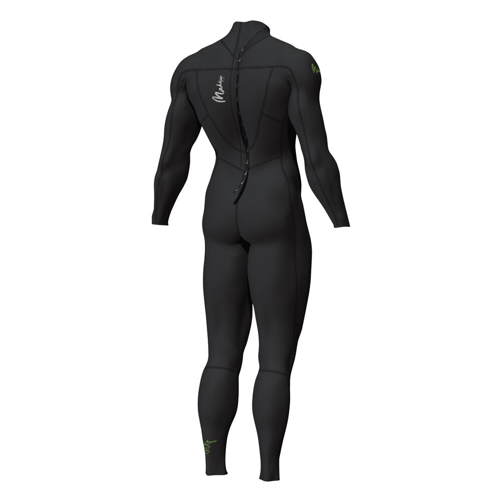 Maddog Mens Super Stretch Long Sleeve Steamer Wetsuit Black