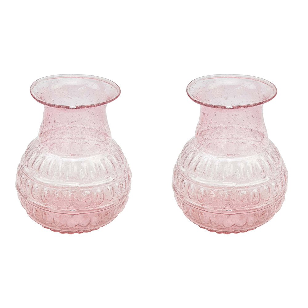 2PK LVD Bud Vase Bubble Glass Home/Lounge Decor Small Gum