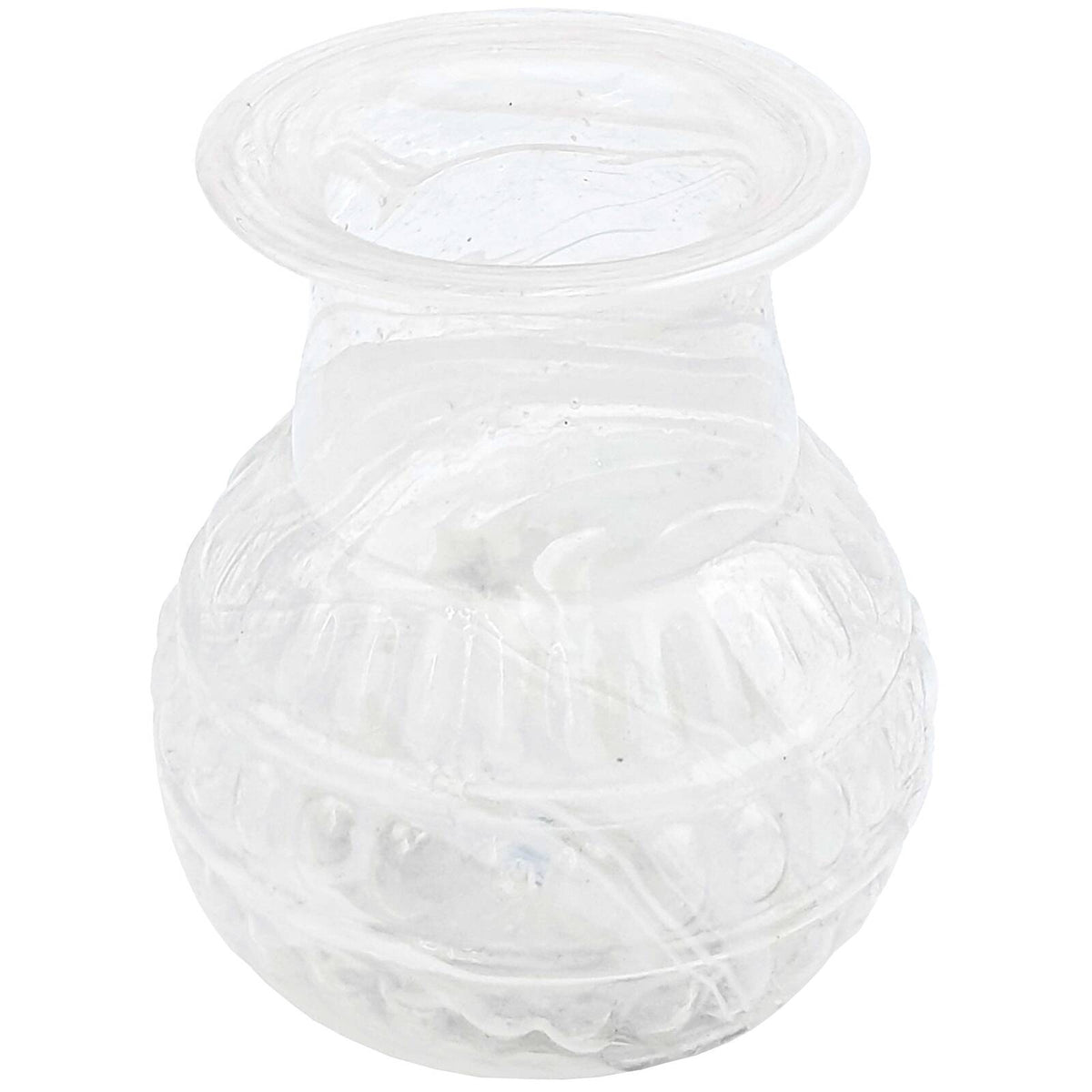 2PK LVD Bud Vase Bubble Glass Home/Lounge Decor Small White Pearl