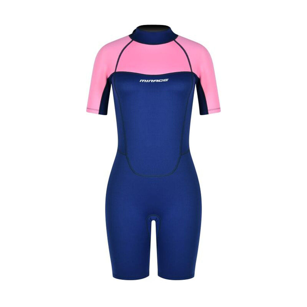Mirage Womens 2mm Short Sleeve Springsuit Wetsuit Pink/Navy