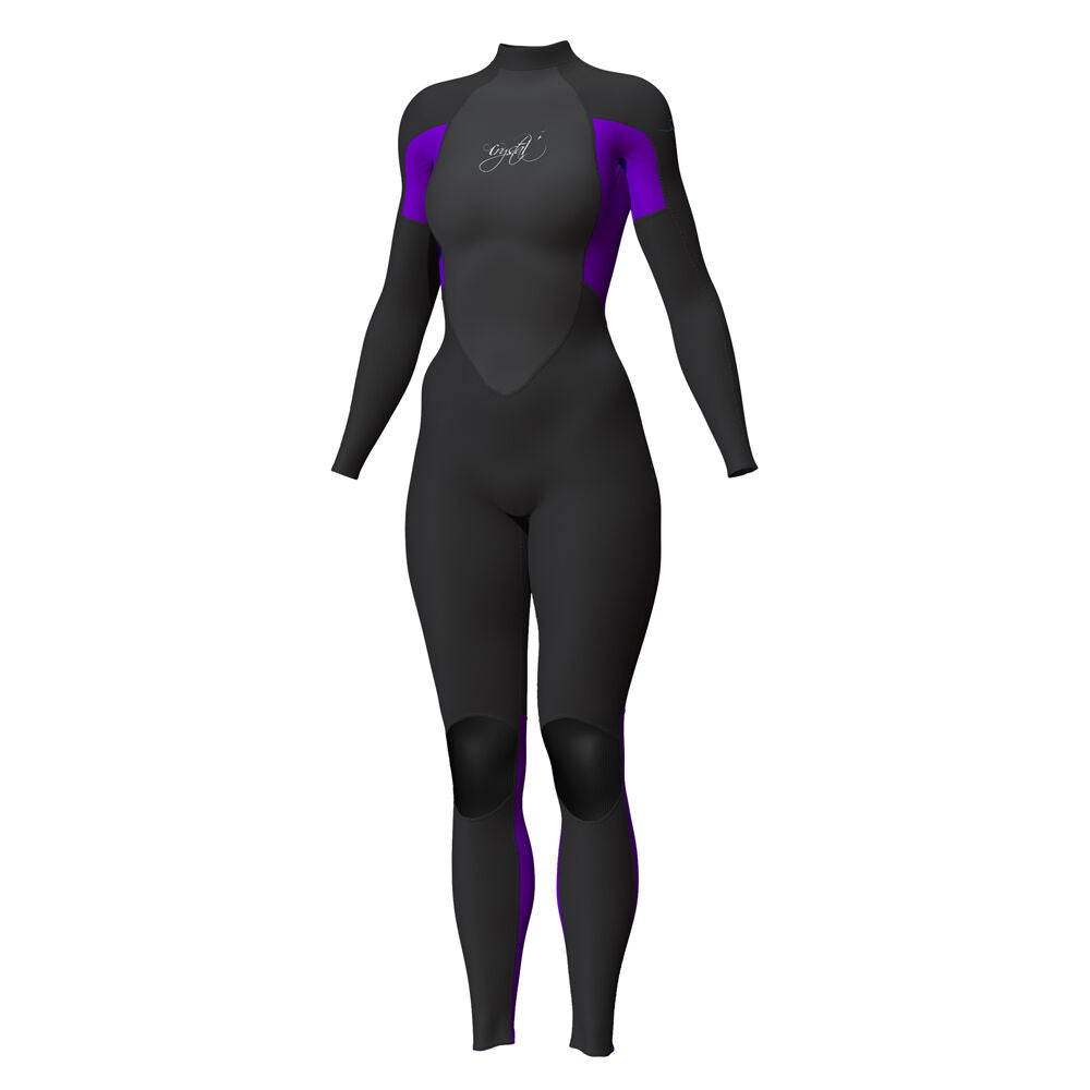 Crystal Ladies Super Stretch Long Sleeve Steamer Purple/Black