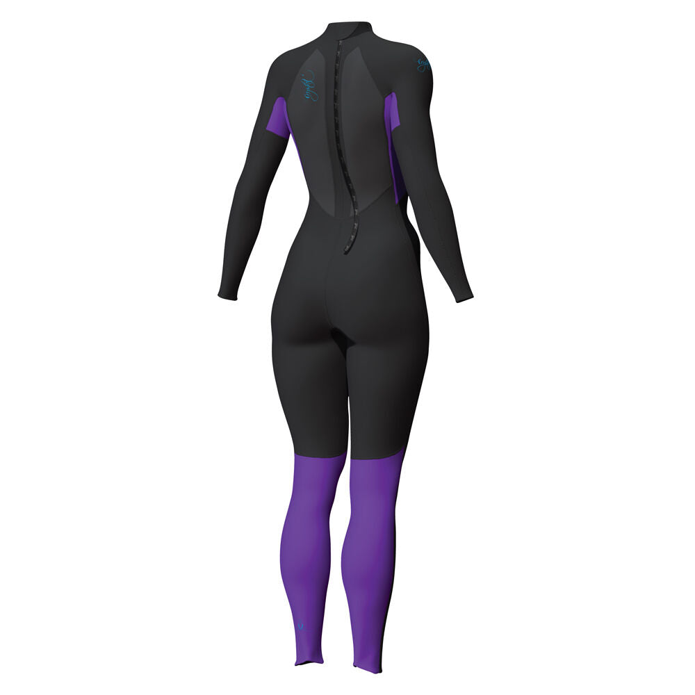 Crystal Ladies Super Stretch Long Sleeve Steamer Purple/Black