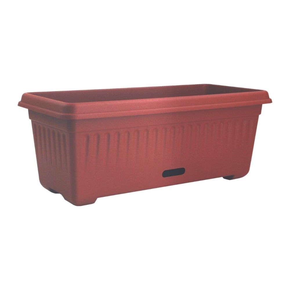 2PK Homeleisure WaterSaver Traditional Rectangle Pot Planter 48cm Manor Red