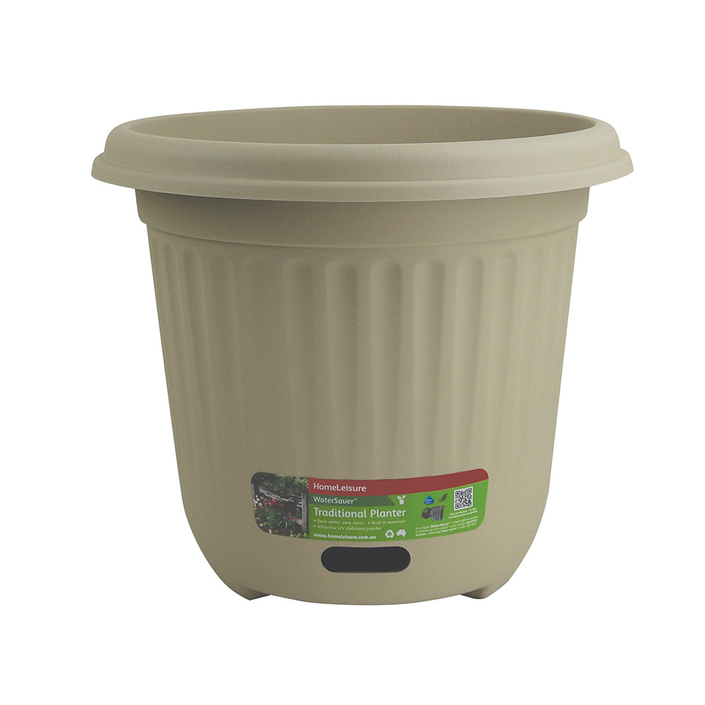 3PK Homeleisure WaterSaver Traditional Round Pot Planter 40cm Stone