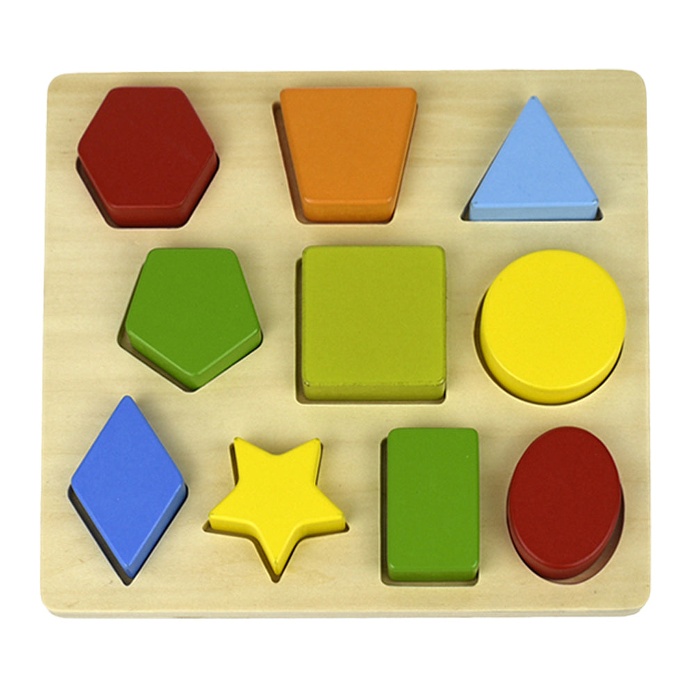 10pc Koala Dream Colours & Shapes Wooden 22cm Puzzle w/ Board Toy 12m+