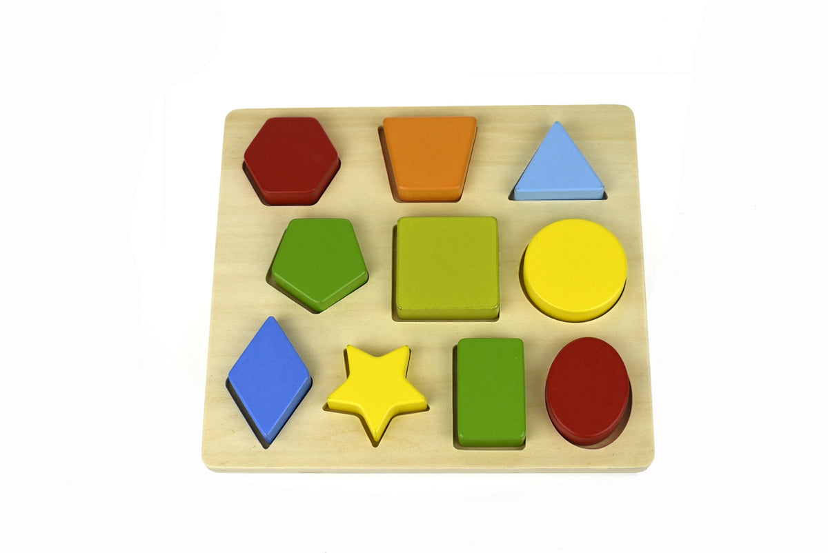 10pc Koala Dream Colours & Shapes Wooden 22cm Puzzle w/ Board Toy 12m+