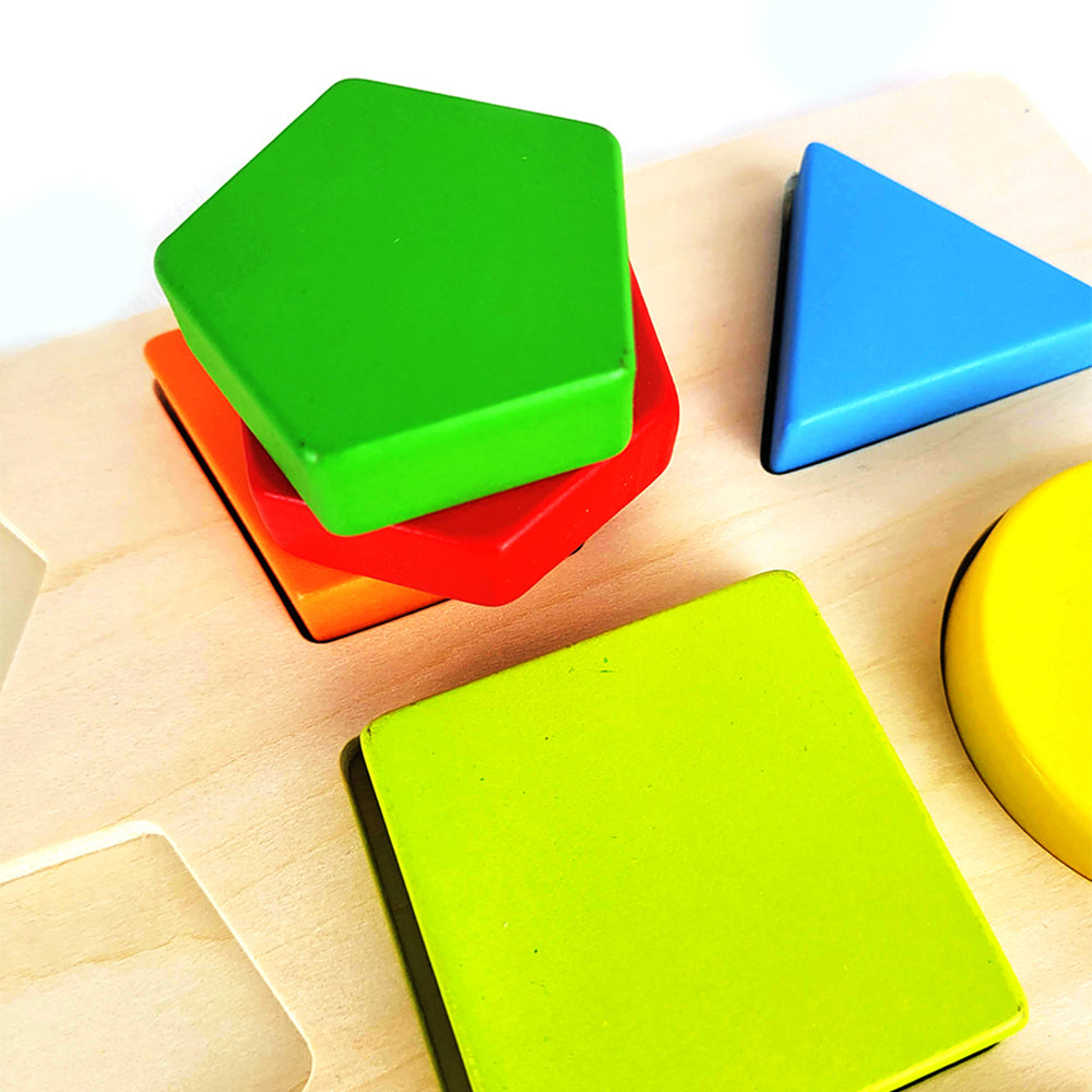 10pc Koala Dream Colours & Shapes Wooden 22cm Puzzle w/ Board Toy 12m+