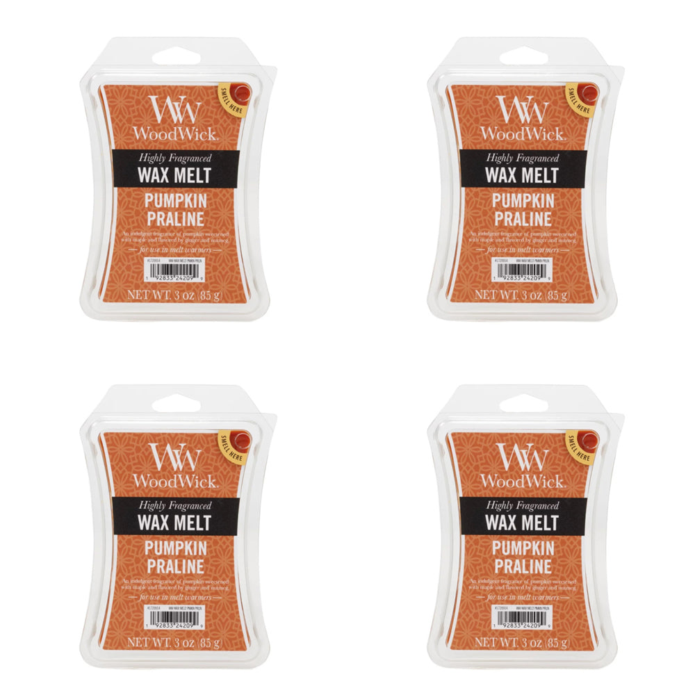 4PK WoodWick Pumpkin Praline Scented Wax Melt Cube 9.7oz