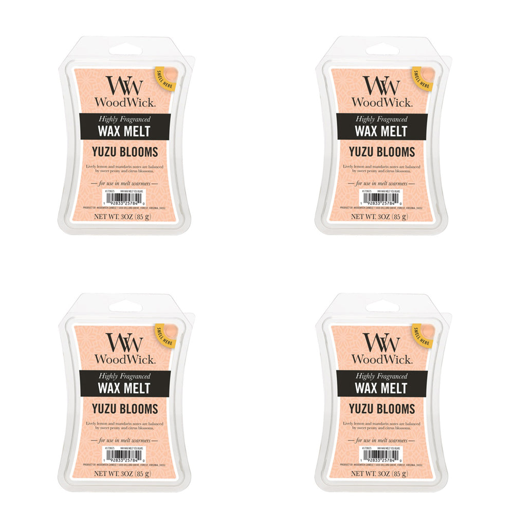 4PK WoodWick Yuzu Blooms Scented Wax Melt Fragrance Cube 9.7oz