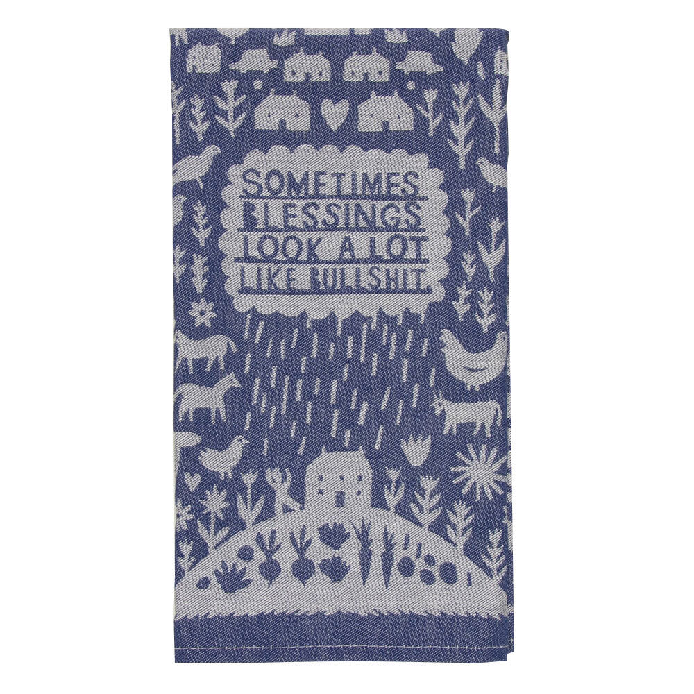 Blue Q Bullsh*t Blessings Dish Towel Kitchen Cleaning/Drying Cloth