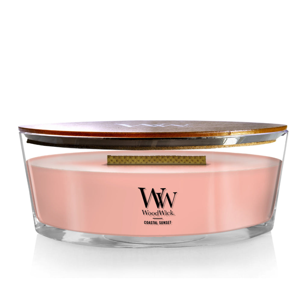WoodWick Coastal Sunset Ellipse Scented Wax Candle 19cm - Pink