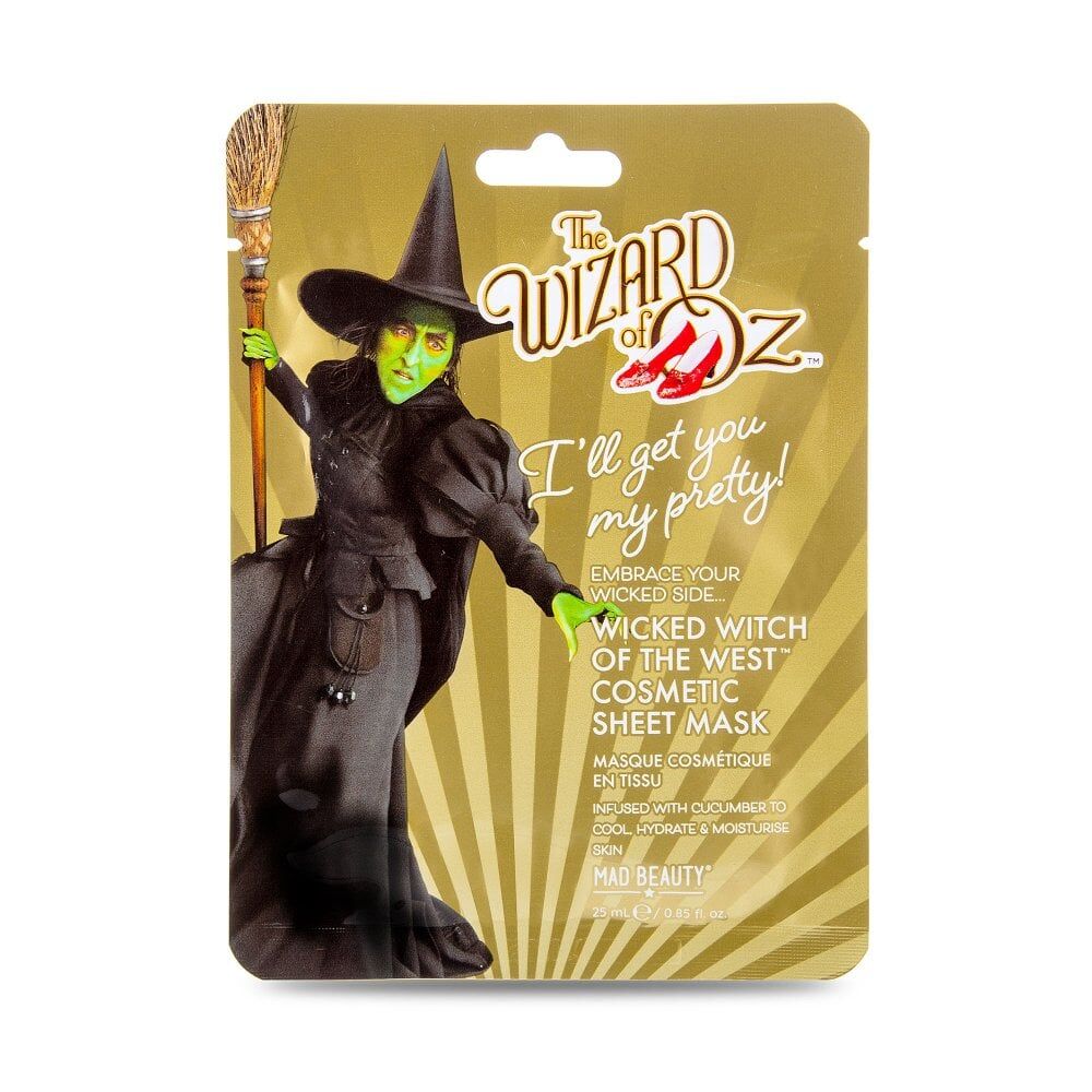 3PK Warner Bros Wizard of Oz Wicked Witch Scented Sheet Mask 25ml Cucumber