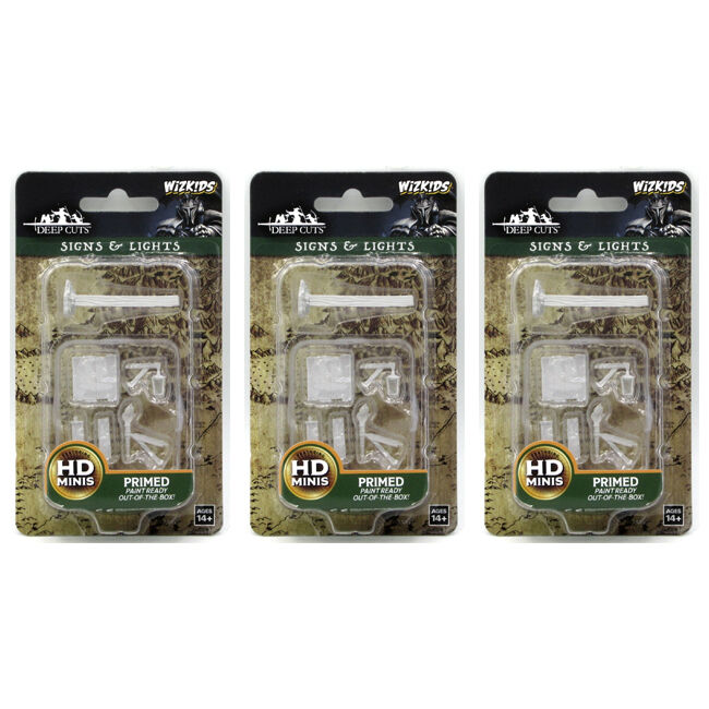 Wizkids Deep Cuts Unpainted Miniatures Signs & Lights RPG Scenery 14y+