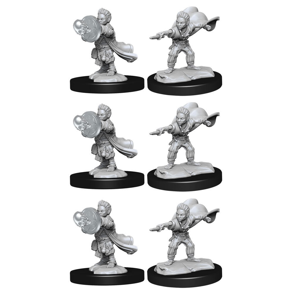 3x 2pc Pathfinder Deep Cuts Unpainted Miniatures Halfling Wizard Male