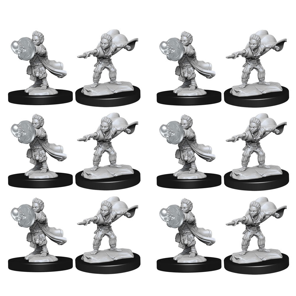 6x 2pc Pathfinder Deep Cuts Unpainted Miniatures Halfling Wizard Male
