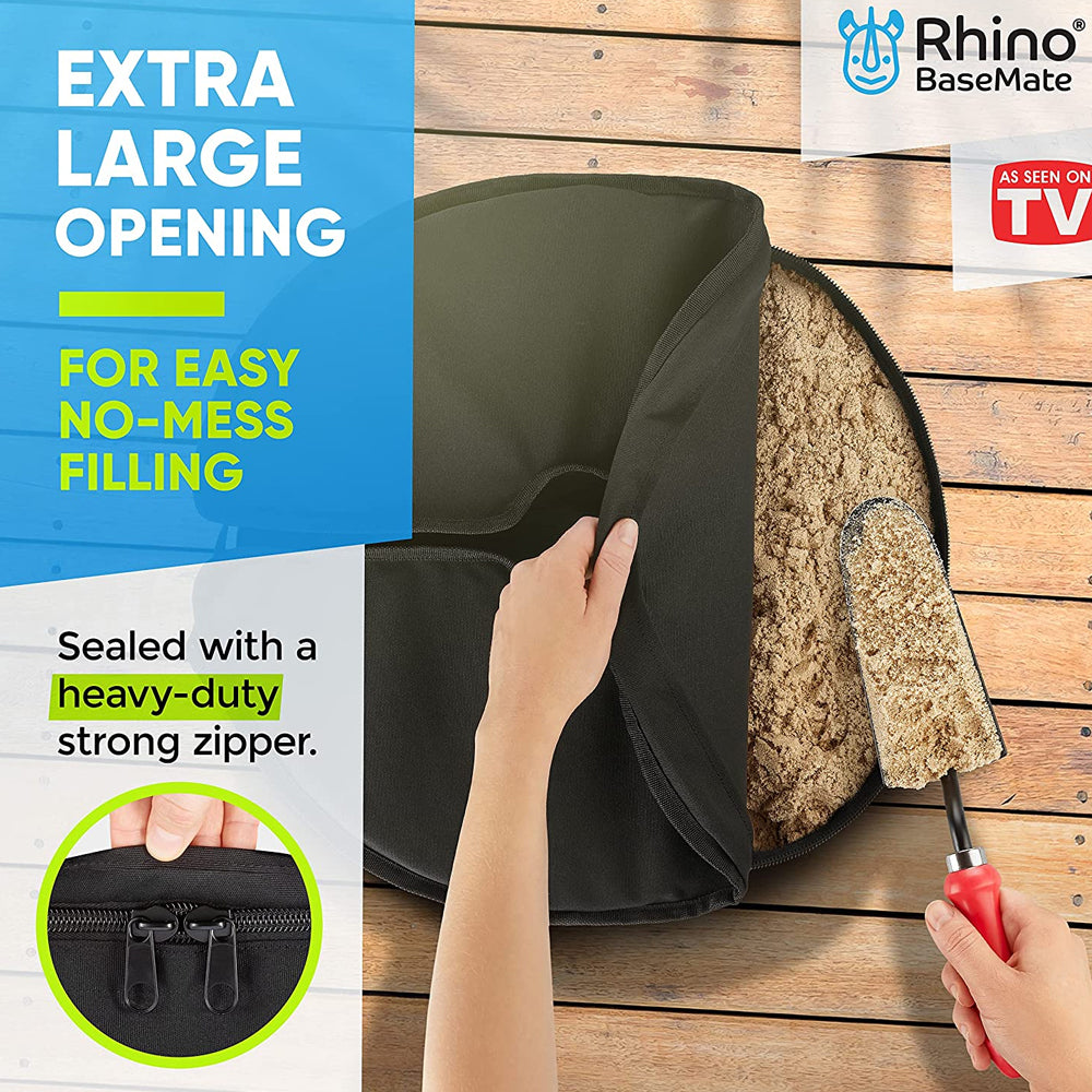 Rhino Basemate Round Outdoor Offset Cantilever Umbrella Base 18" Black