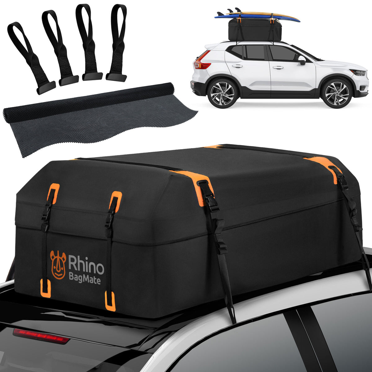Rhino Bagmate 540L Military Grade Multipurpose Waterproof Roof Bag Black