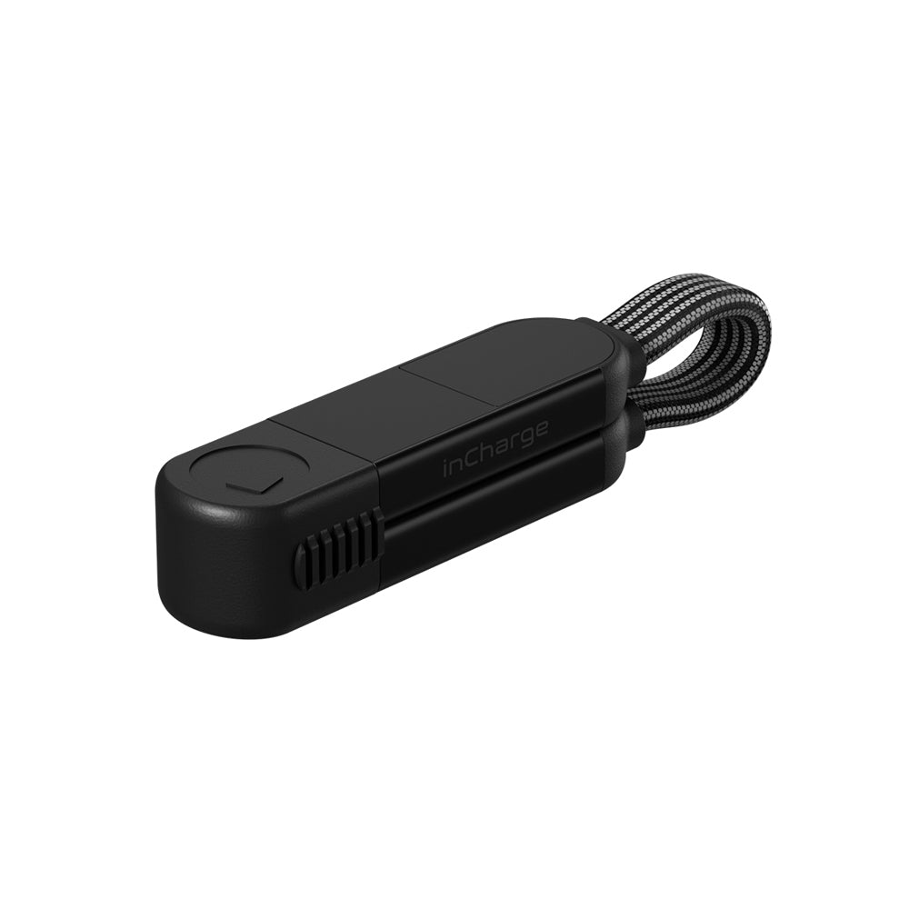 2PK Rolling Square 6in1 inCharge X 100W Keyring Cable - Lava Black