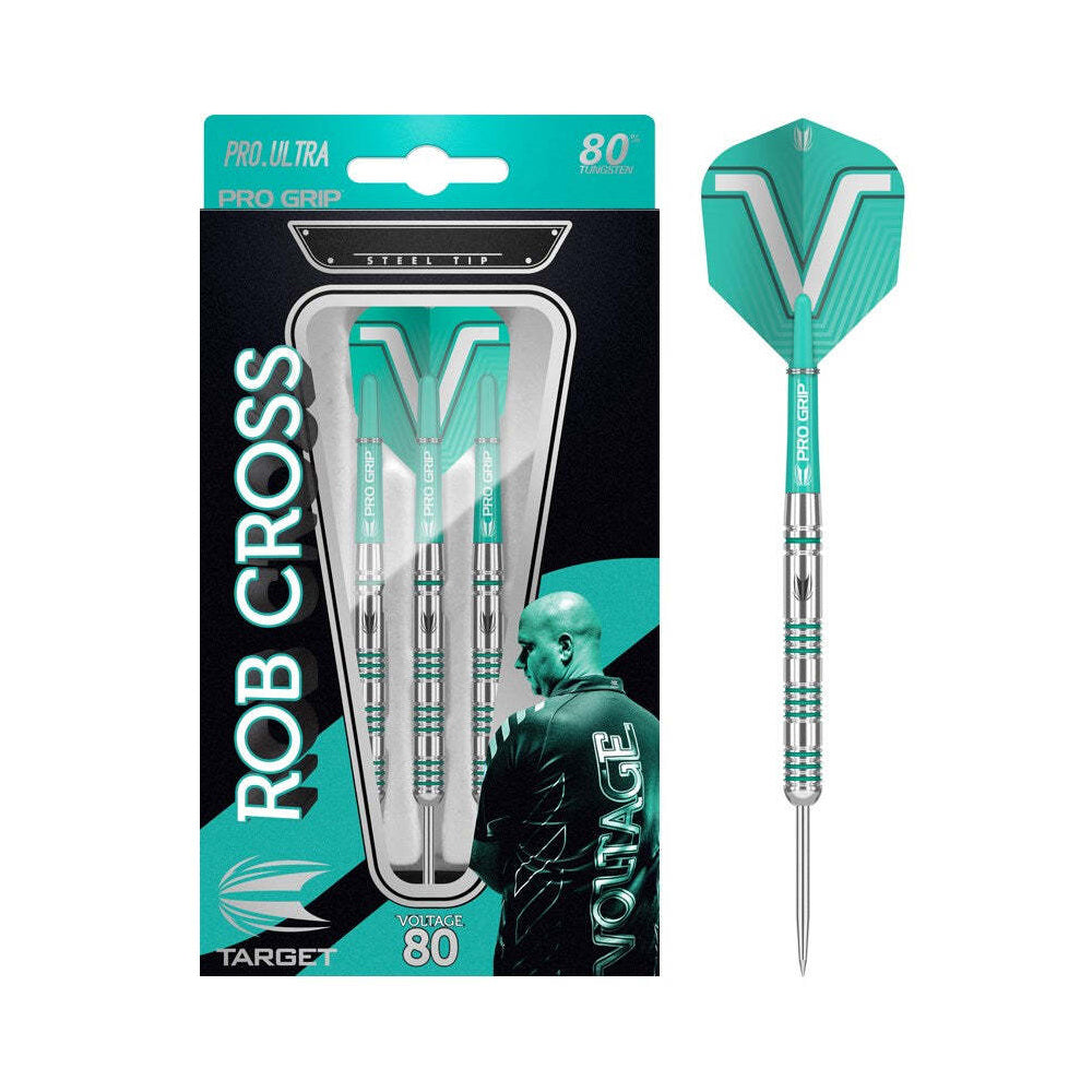 12pc Target Rob Cross 80% Tungsten Dart Set 22g - Aqua