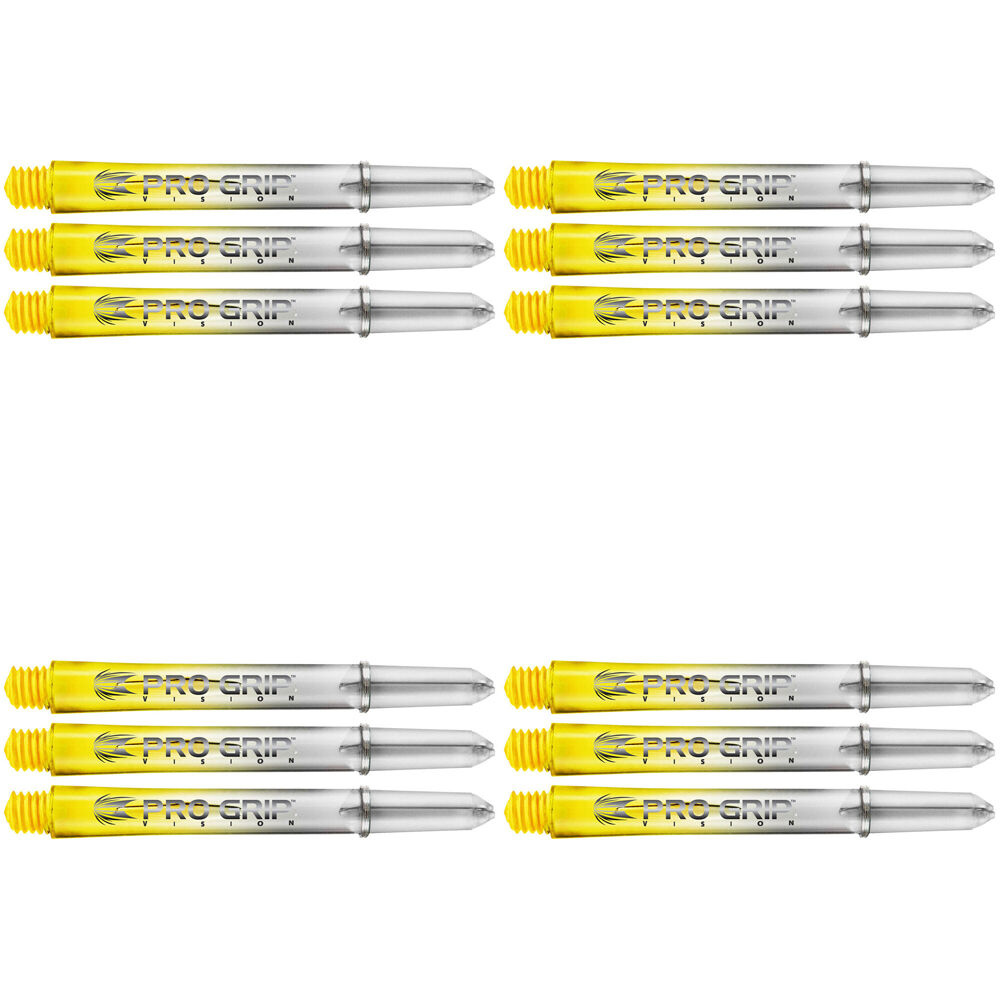 36pc Target Pro Grip Vision Polycarbonate Dart Shaft Medium - Yellow