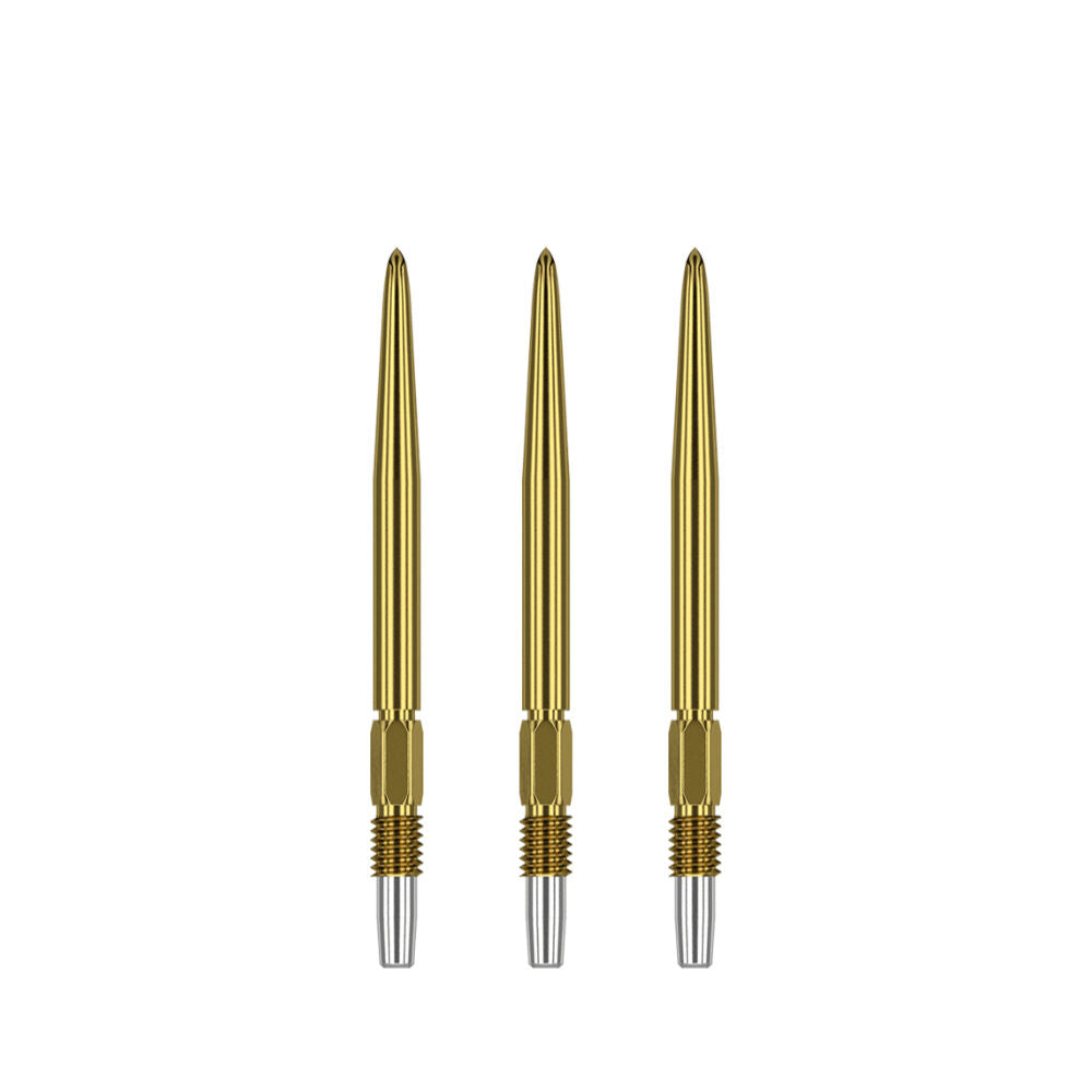 12pc Target Swiss Dart Point Pocket Size 30mm - Gold