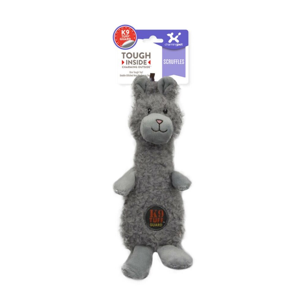 2PK Charming Pet Scruffles Textured Soft Plush Squeaker Dog Toy Small Bunny