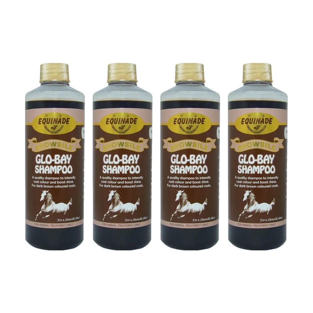4PK Equinade Showsilk Glo Bay Horse Coat Grooming Care Shampoo 500ml