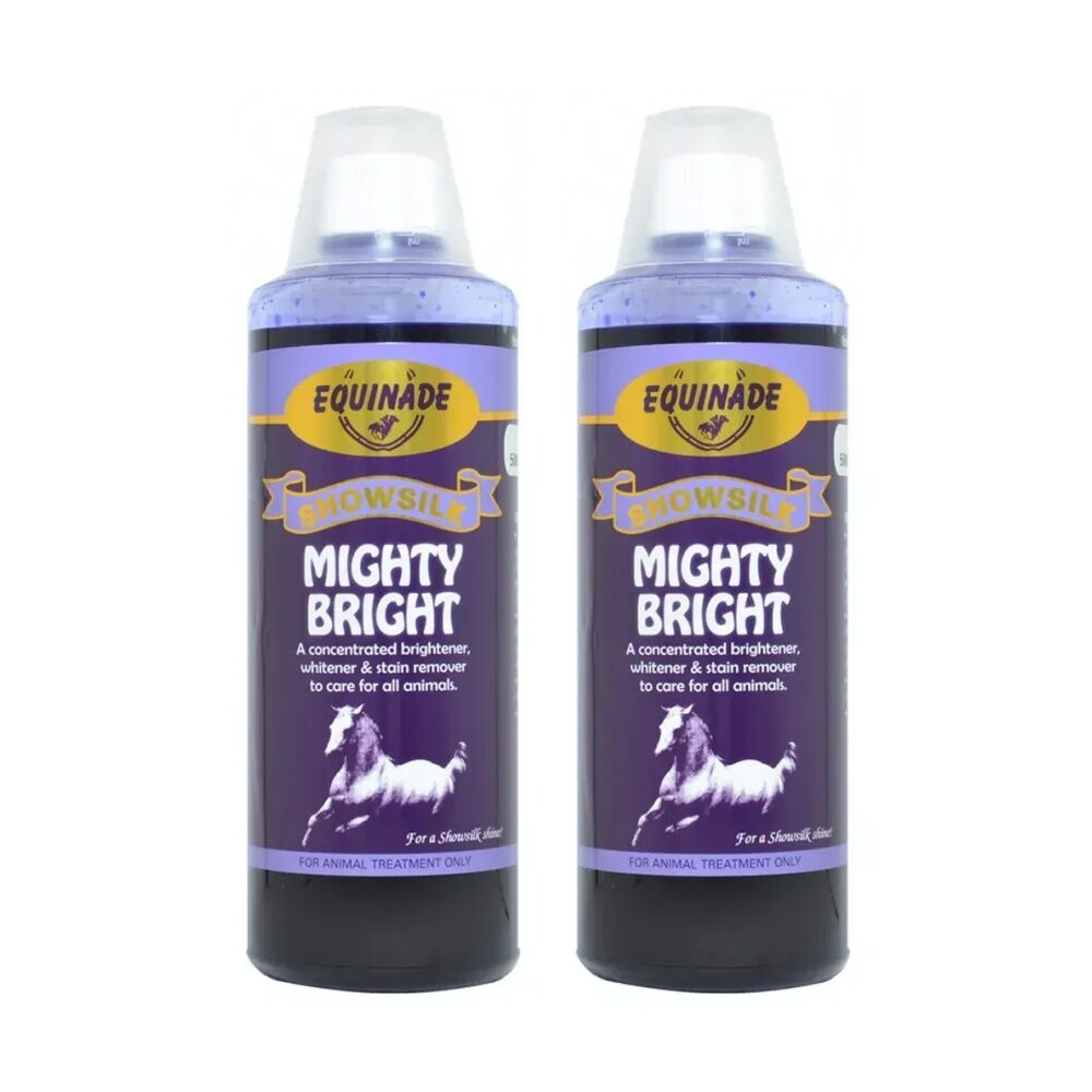 2PK Equinade Showsilk Horse Coat Whitener & Stain Remover 500ml Mighty Bright