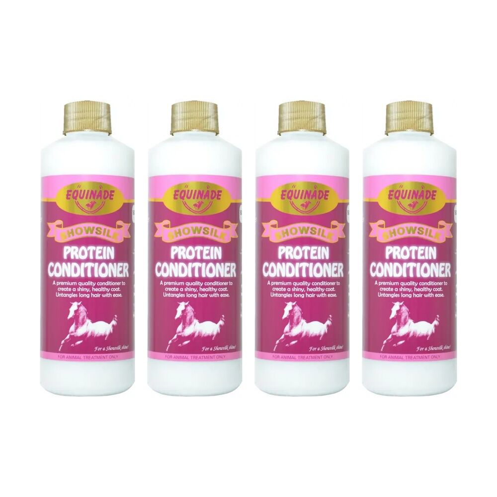4PK Equinade Showsilk Horse Grooming Coat Care Conditioner 500ml Protein
