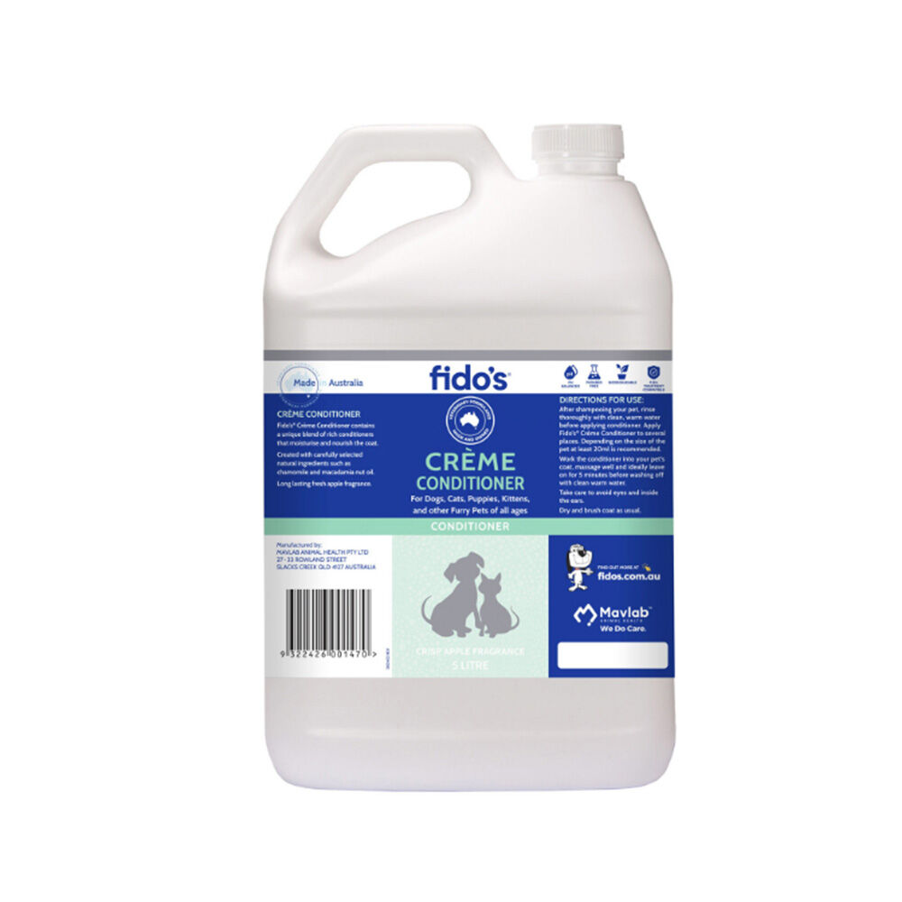 Fidos Pet Dogs & Cats Creme Conditioner Grooming Care 5L