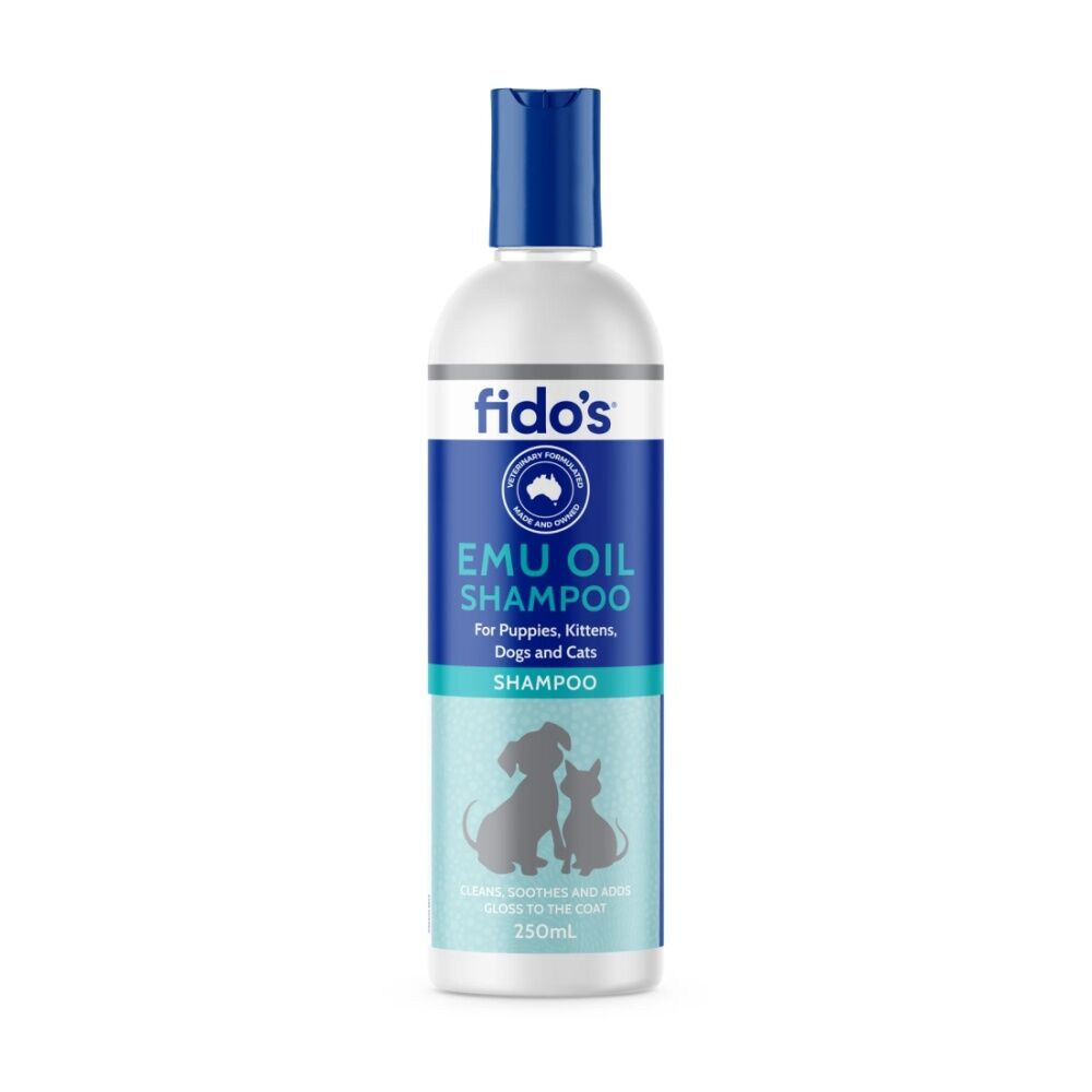 4PK Fidos Pet Dog & Cat Grooming Washing Care Shampoo Emu Oil 250ml