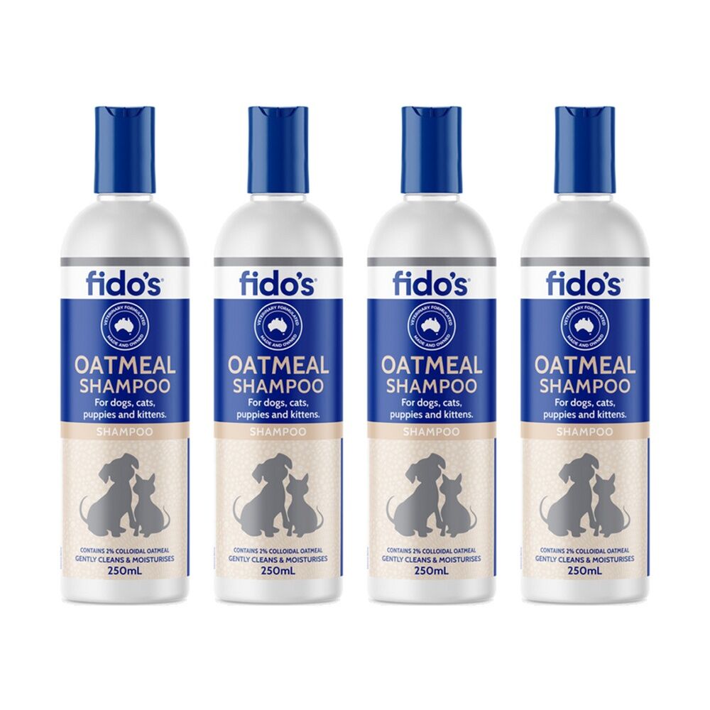 4PK Fidos Pet Dog & Cat Grooming Washing Care Shampoo Oatmeal 250ml