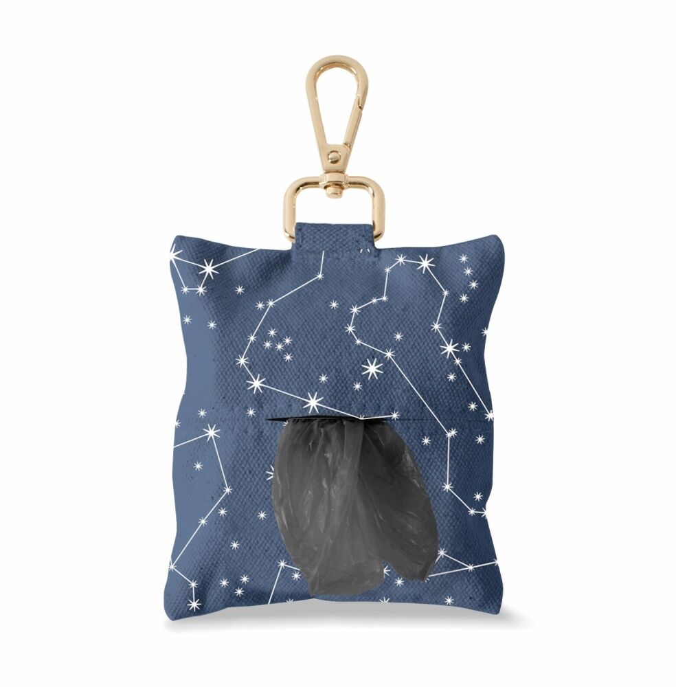 Petshop By Fringe Studio Poop Bag Dispenser w/ Keychain Celestial Blue 5x8cm