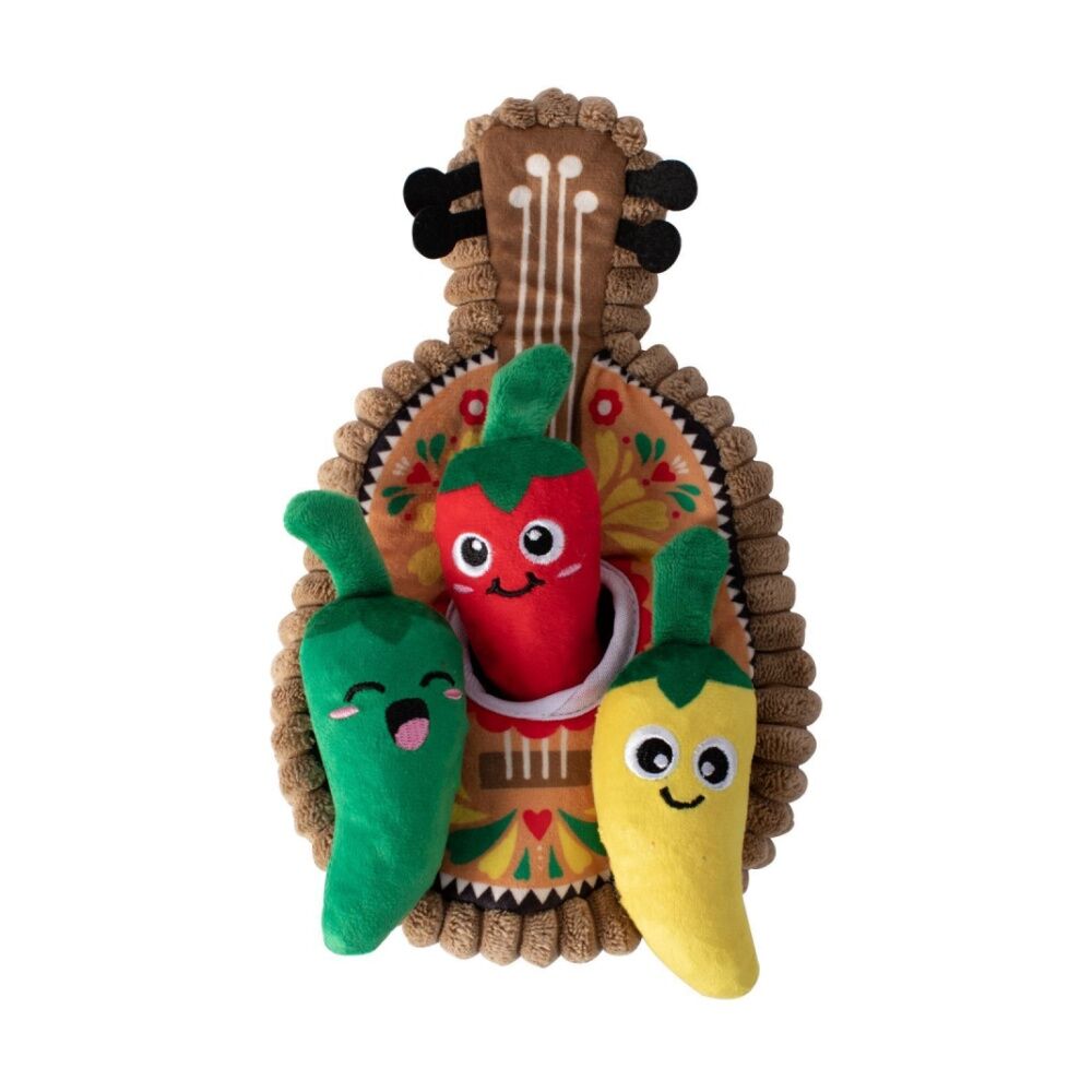 Petshop By Fringe Studio Fiesta Till You Siesta Guitar/Chili Burrow Dog Toy
