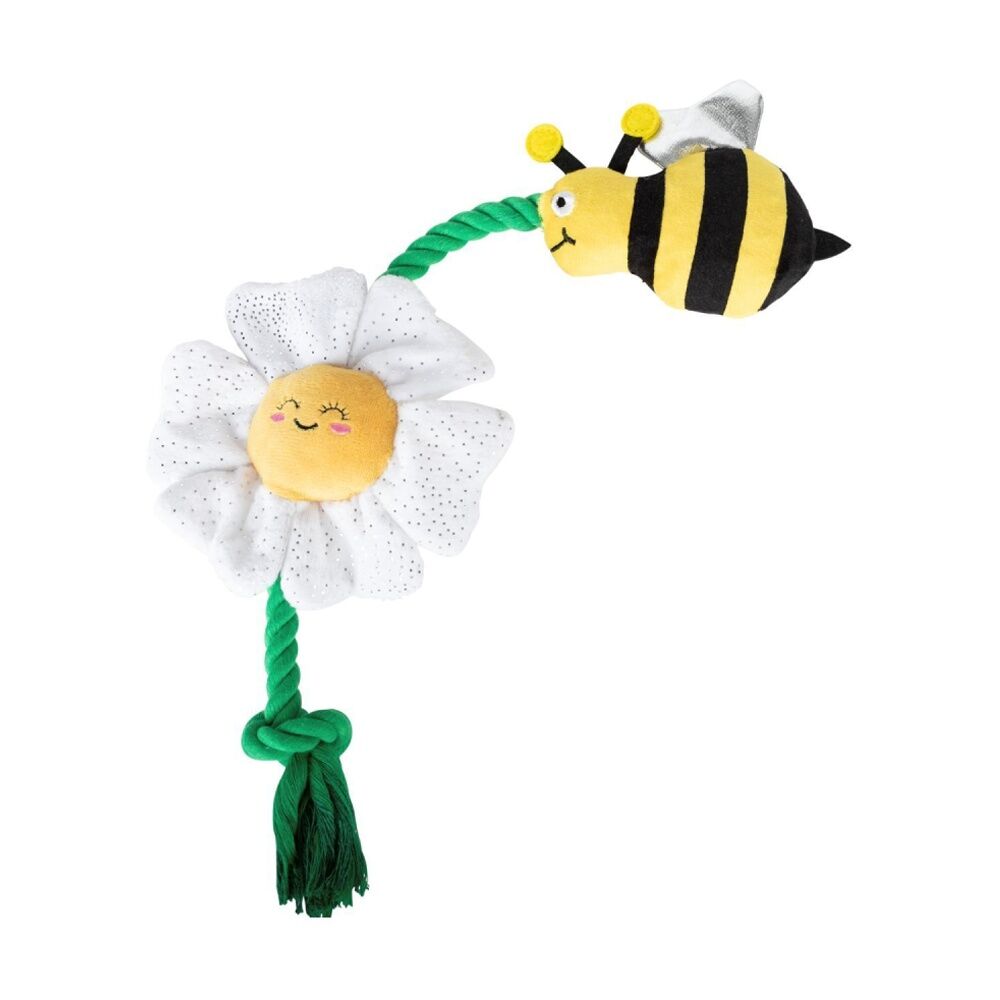 2PK Petshop By Fringe Studio I'm Pollen For You Plush & Tug Rope Dog Toy