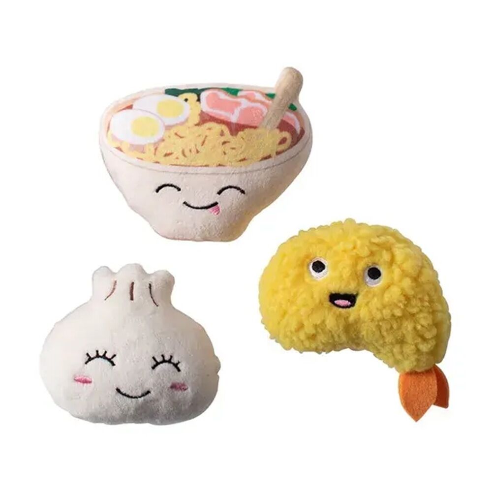 3pc Fringe Studio Soy Into You Soft Plush Small Dog Toy Set Multicolour