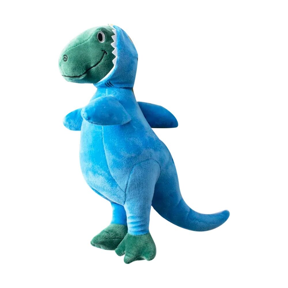 2PK Fringe Studio Shark Dinosaur Rex Soft Plush Dog Toy Blue/Green