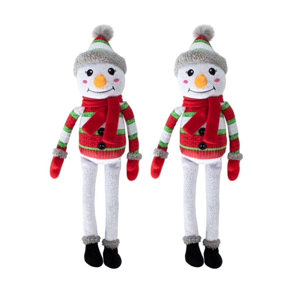 2PK Fringe Studio Too Cute To Chill Soft Plush Squeaker Dog Toy Christmas
