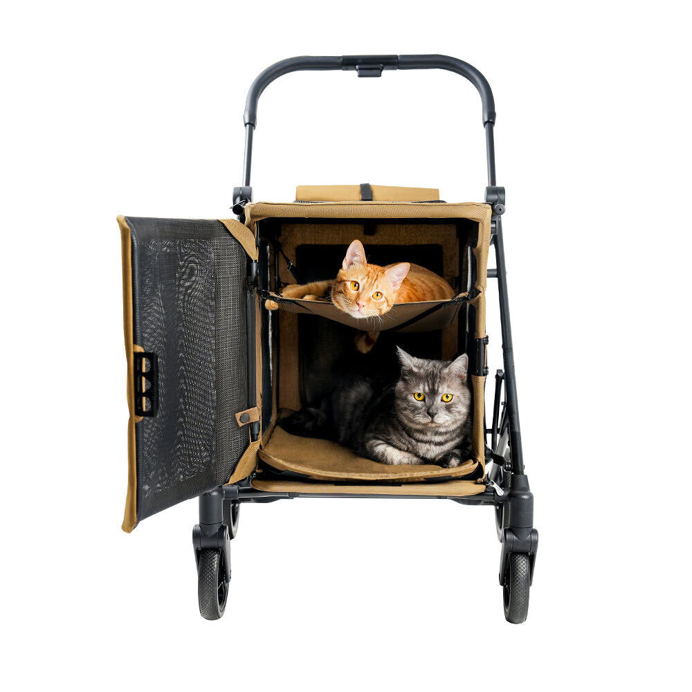 Ibiyaya Bigbuddy Folding Pet Stroller/Crate/Carrier Combo Camel