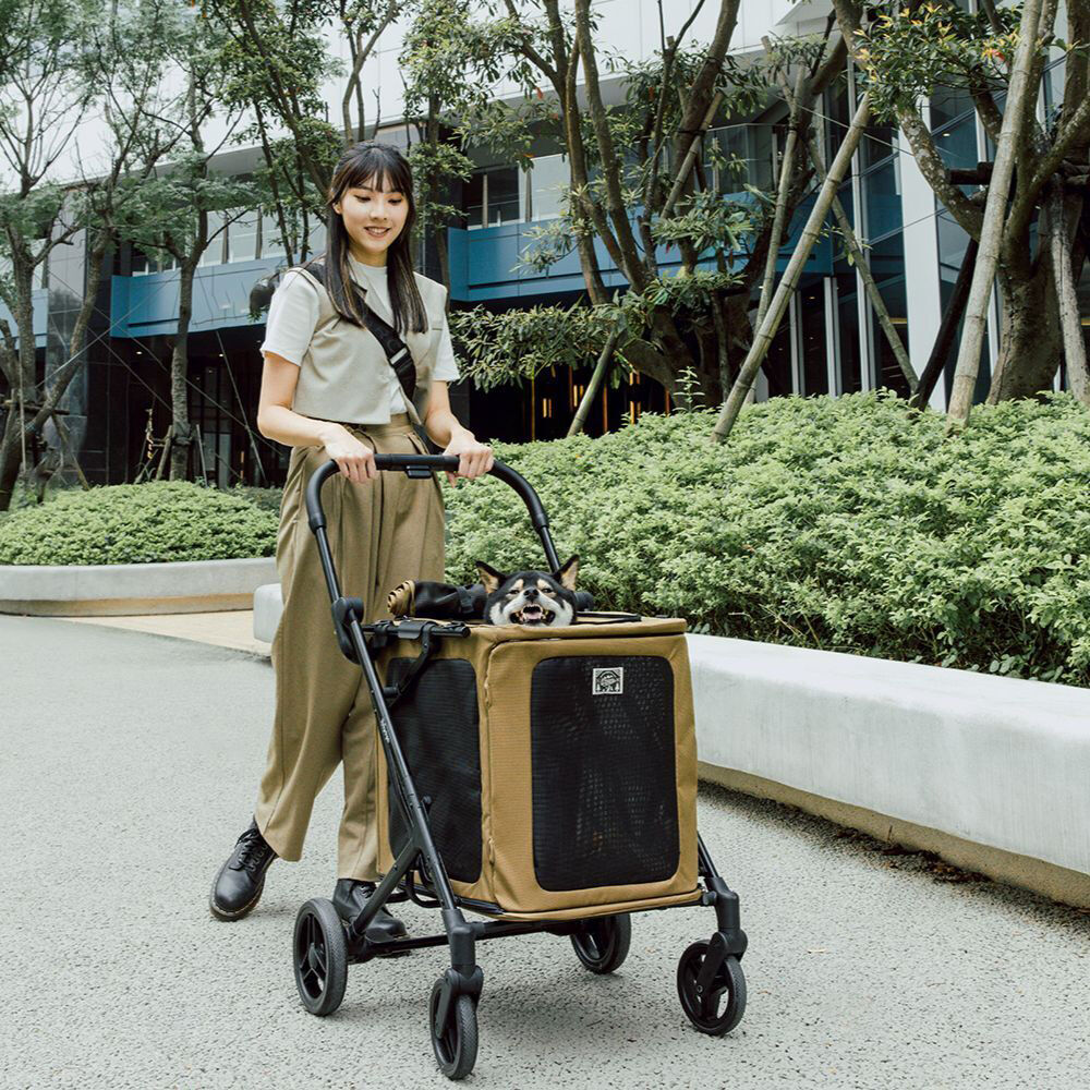 Ibiyaya Bigbuddy Folding Pet Stroller/Crate/Carrier Combo Camel
