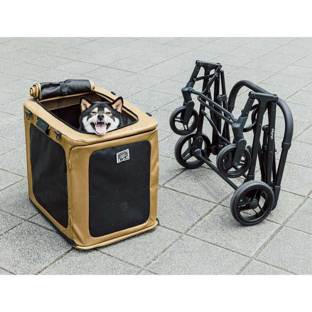 Ibiyaya Bigbuddy Folding Pet Stroller/Crate/Carrier Combo Camel