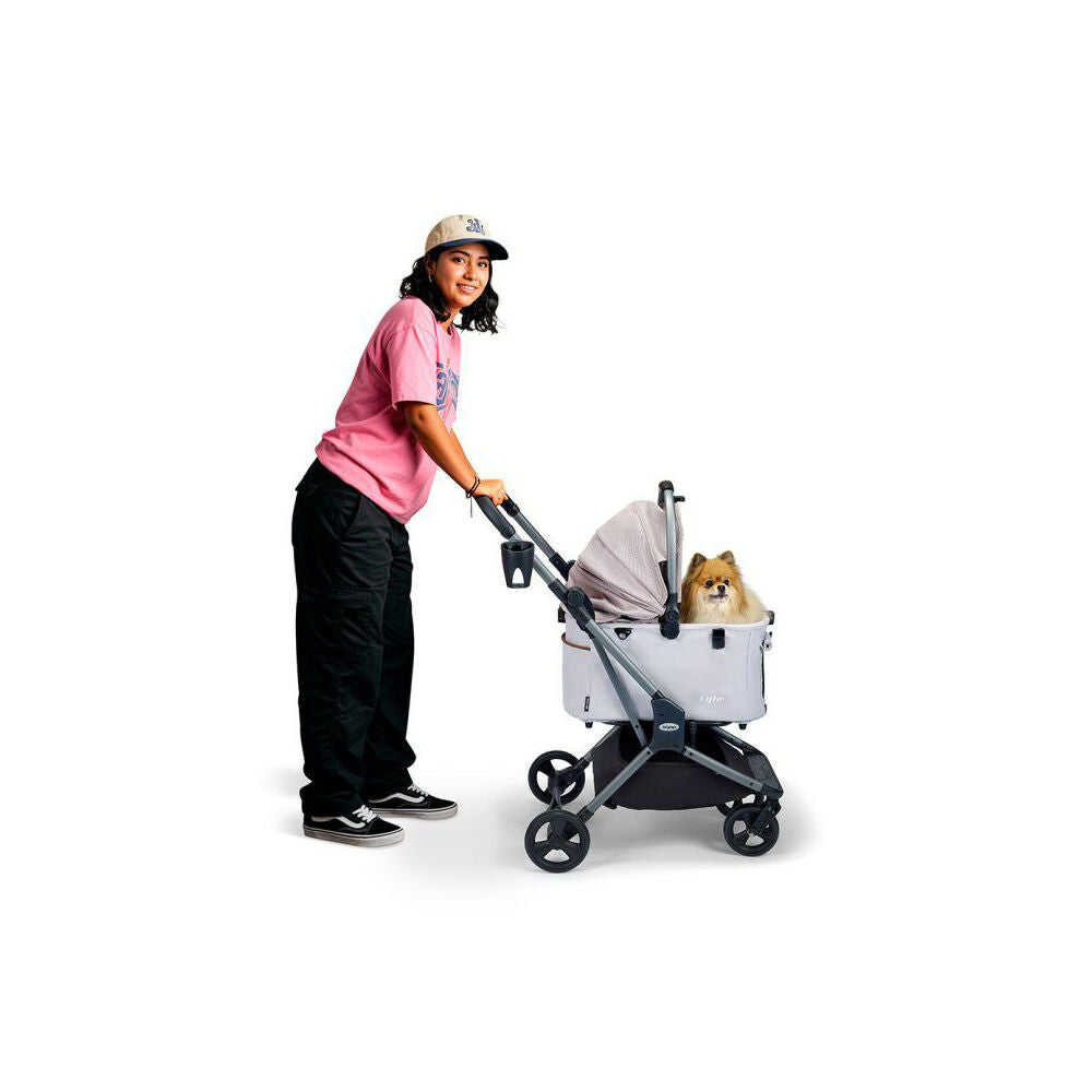 Ibiyaya Lyte 3-In-1 Detachable Pet Stroller/Carrier For Dogs/Cats Medium Apricot